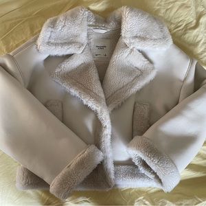Abercrombie & Fitch All White Sherpa Jacket